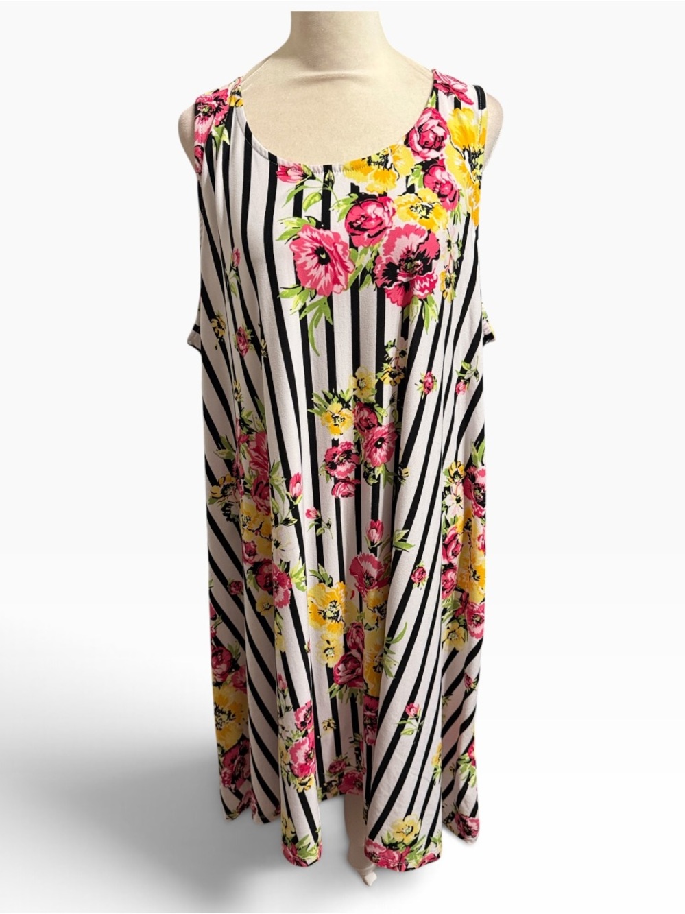BOBBIE BROOKS floral striped sundress size 2X